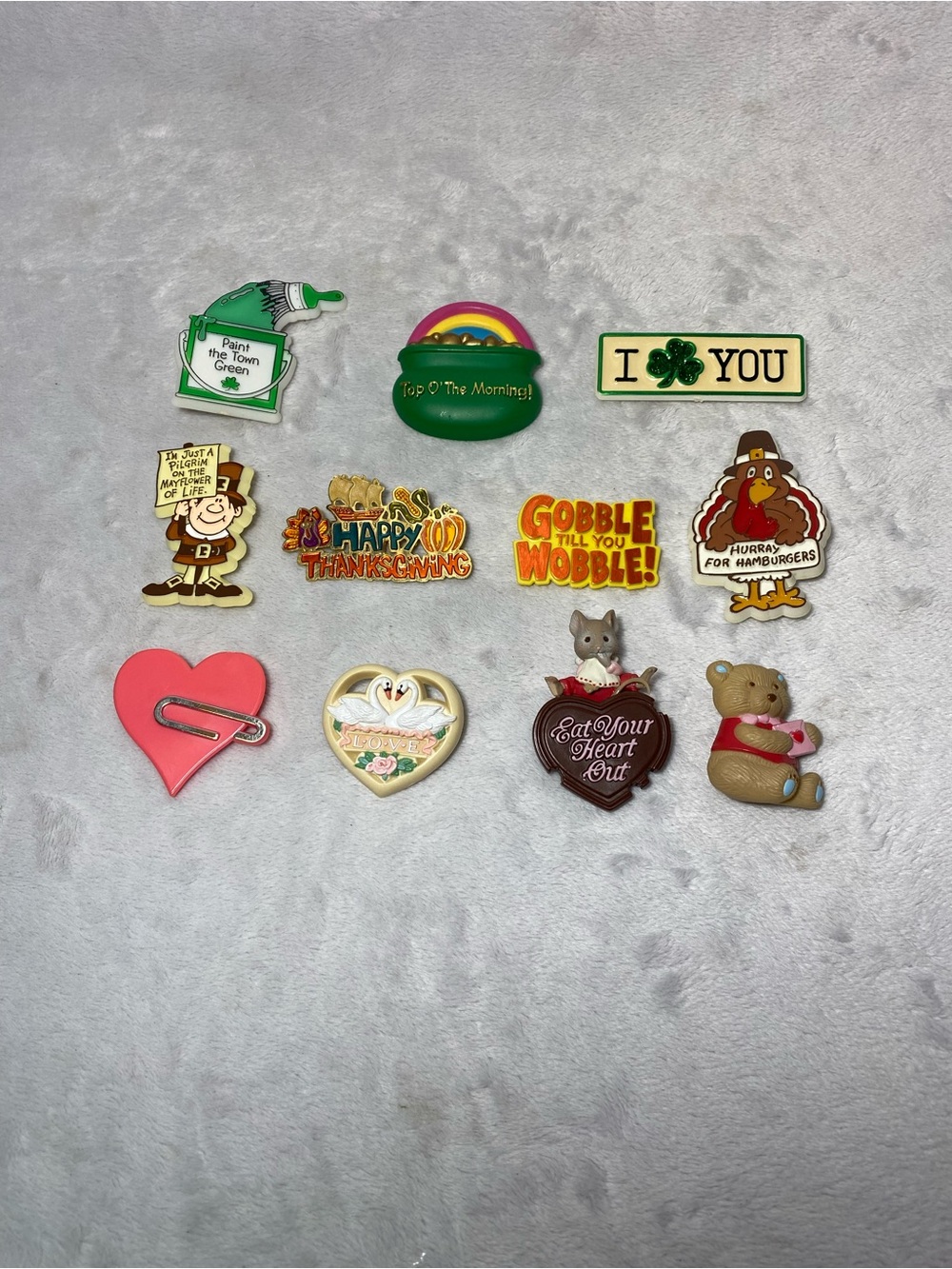 Vintage Hallmark, Ernesto, American Greetings & More Plastic Lot of 11 Pins